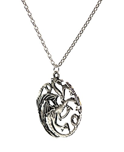 3 Headed Dragon Pendant Necklace Targaryen Sigil Silver Game of Thrones ...