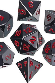 Warhammer D20 D12 D10 D8 D6 D4 RUNFNG RPG Role Playing D&D Dice Set D and D Polyhedral Dice Set with Case for MTG Hollow Metal DND Dice Set for Dungeons and Dragons Dice 